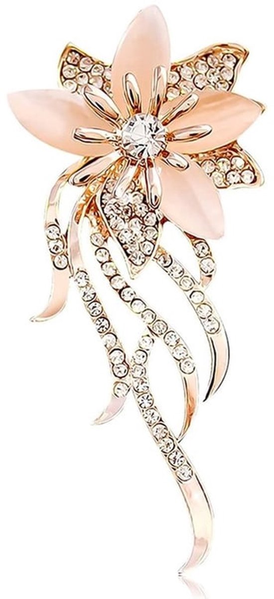 Damesbroches Elegante Set - 4 Stuks - Bruidsboeket - Reversspelden - Sieraden voor Kleding - Strass/Bloemen
