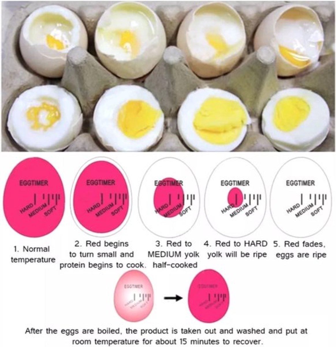 Thijox - Eierwekker Timer voor Gekookte Eieren - Analoge Weergave Hard/Medium/Zacht - Oneindig Herbruikbaar Keukenhulp - Perfect voor Koken en Eten
