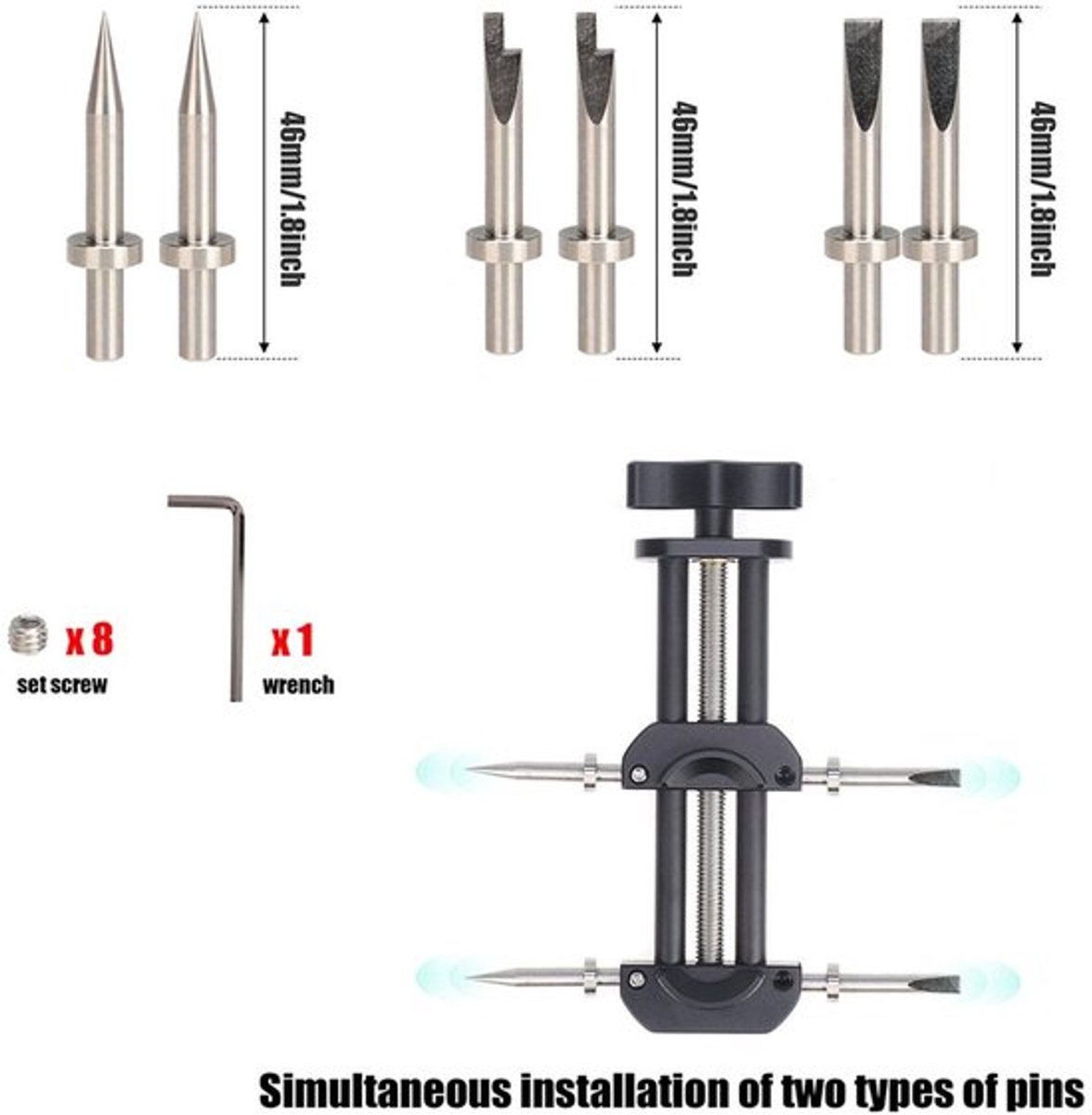 Reparatiegereedschap voor Cameralens - Aluminiumlegering - Geschikt voor 25mm tot 130mm - Inclusief Schroeven/Messen/Moersleutel - Lichtgewicht 198g - Handig voor Lens/Filter Reparaties - Lensreparatietool