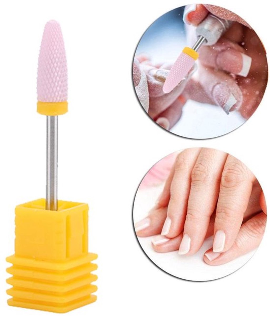 Nagelboor Keramisch - Cilindervormige Slijpkop - Nagelverzorging Set - Fijne/Medium/Grofkorrelige Tips - Duurzaam - Antibacterieel - Nagelverzorgingsset
