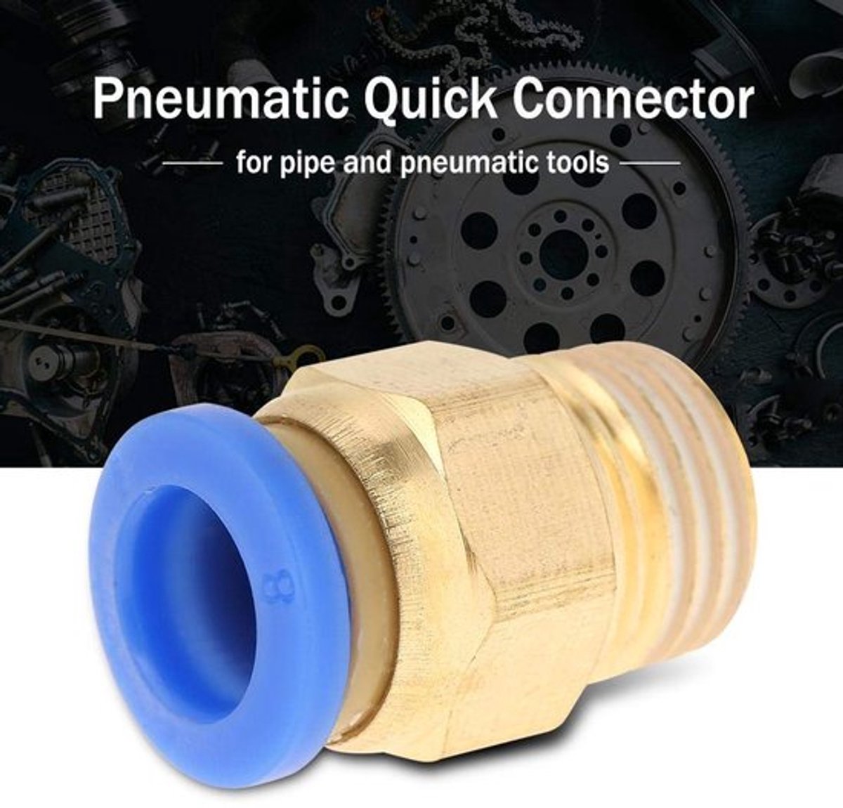 Pneumatische Snelkoppeling - 10 Stuks - Geschikt voor Luchtfitting - G1/4" - Messing Afwerking - Push-In Adapter