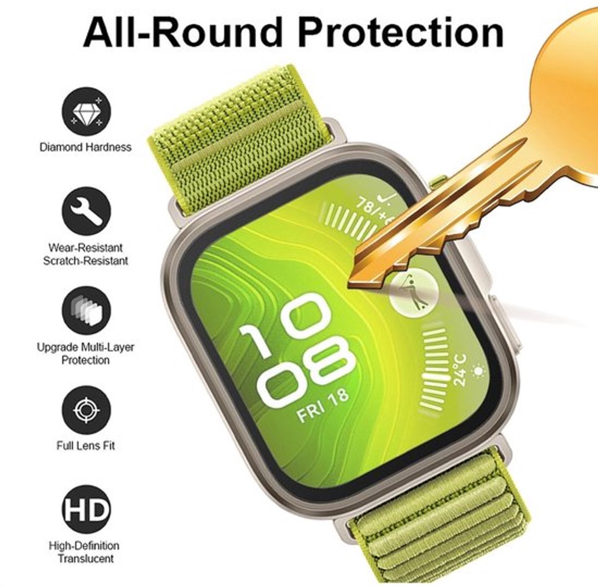 3 Stuks Screenprotectors voor Smartwatch Volledige Bescherming