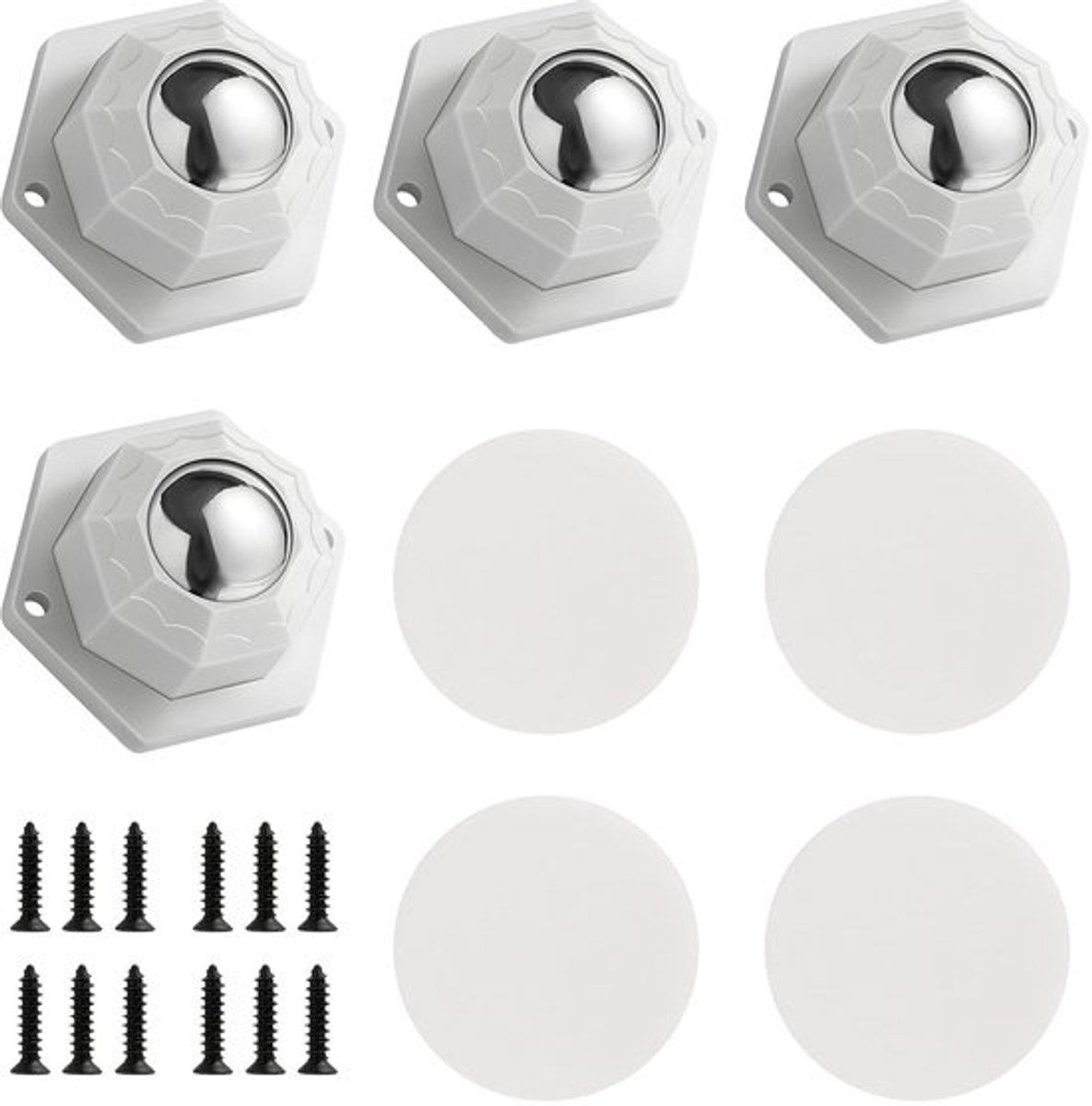 Meubelwielen Heavy Duty - Set van 4 - Zwenkwielen - Multifunctionele Wielen - Voor Zware Lasten tot 200 kg - Eenvoudige Installatie - Meubelglijders
