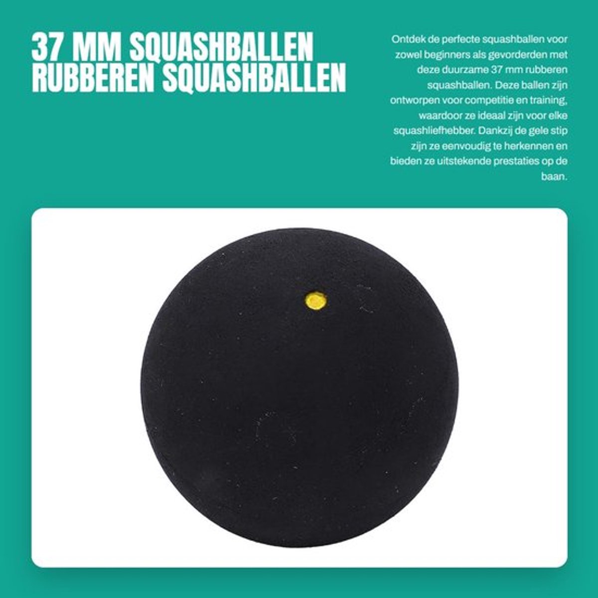 Squashballen 37 Mm - Rubberen Squashballen - Duurzaam en Slijtvast - Geschikt voor Beginners - Ideaal voor Training - Lichtgewicht en Handzaam - Sportballen