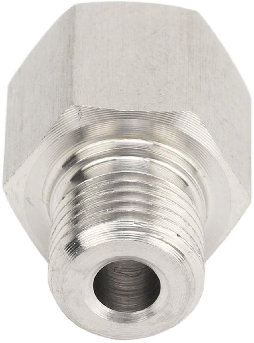 Drukmeter Adapter - 1/8 Inch naar M10 x 1.0 - Staal - Slangadapter - Voor olie manometer - 1 stuk - Geschikt voor hydraulische toepassingen