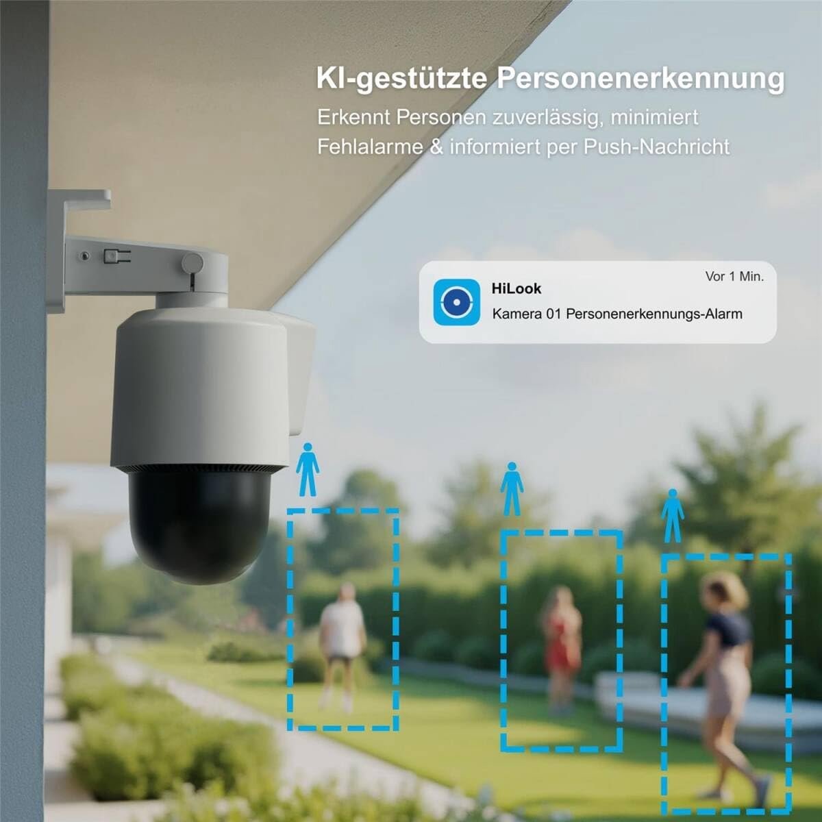 SnelShoppen - Outdoor Beveiligingscamera 4MP met Hybride Licht, LAN/PoE Bedraad, Beweging Detector, Nachtzicht, SD Kaart Slot, Dual Camera voor Tuin,