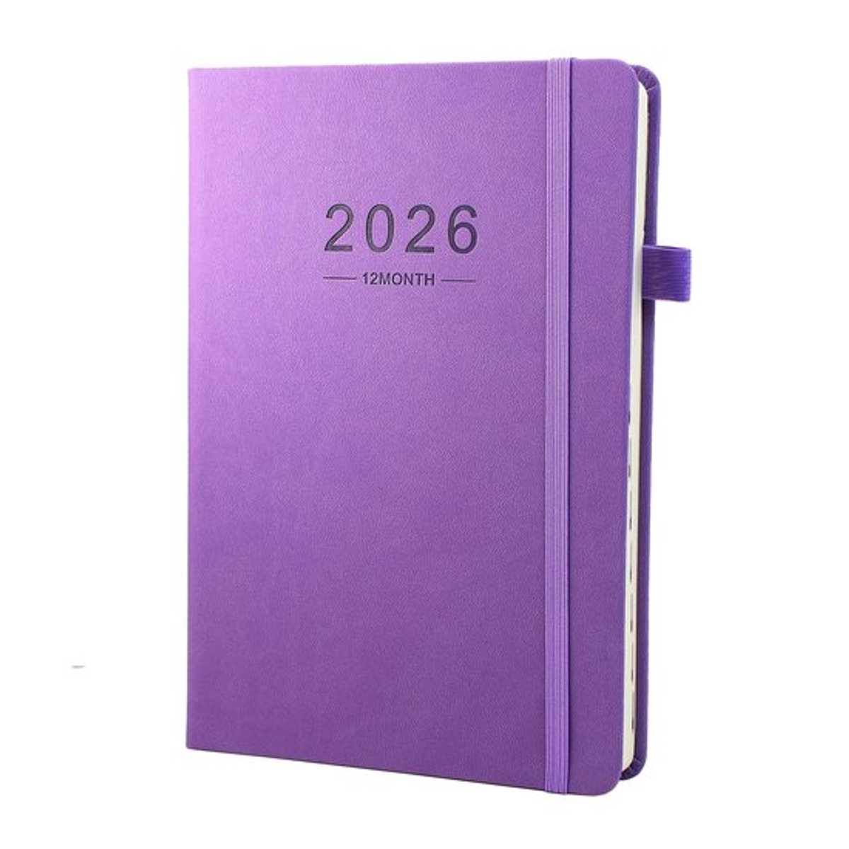 Dagboek 2026 A5 - 12 maanden - Productiviteit Planner - Maandelijkse Tabbladen - 2 Bladwijzers - Penlus en Binnenzak
