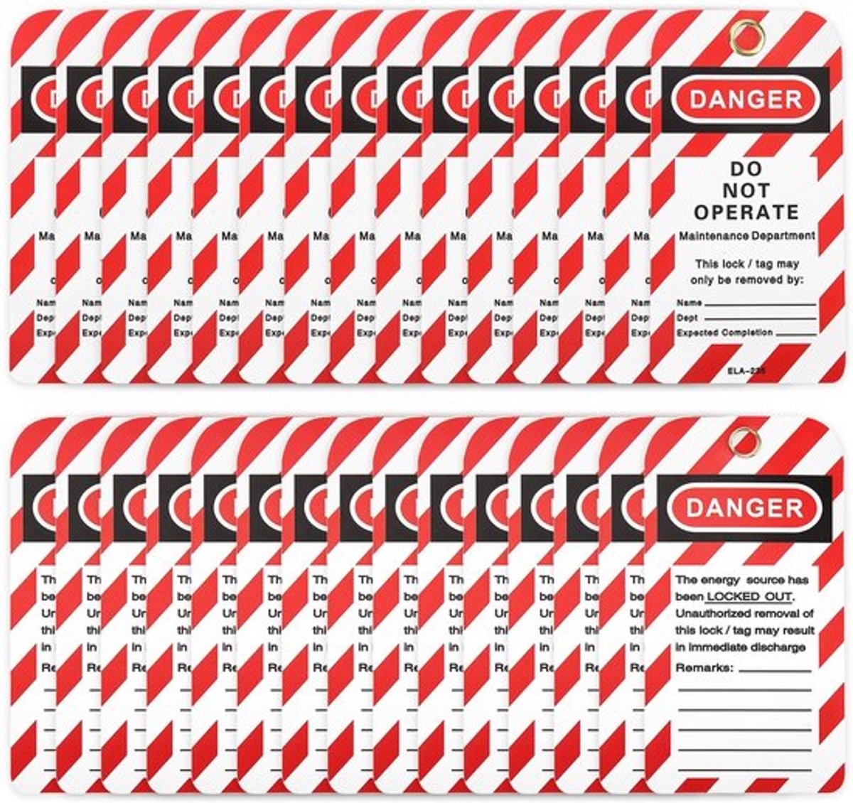 Hangslot Tag 30PCS - Herschrijfbare PVC - Veiligheidsetiket - Herbruikbaar - Duurzaam - Geschikt voor Industrie - Veiligheidslabel