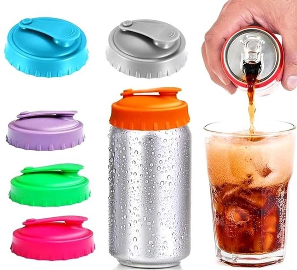 6 stuks drankbliksluitingen, drankblikdeksels, bliksluitingen, blikdeksel, bliksluiting, bierblikafdekking, herbruikbare drankbliksluiting