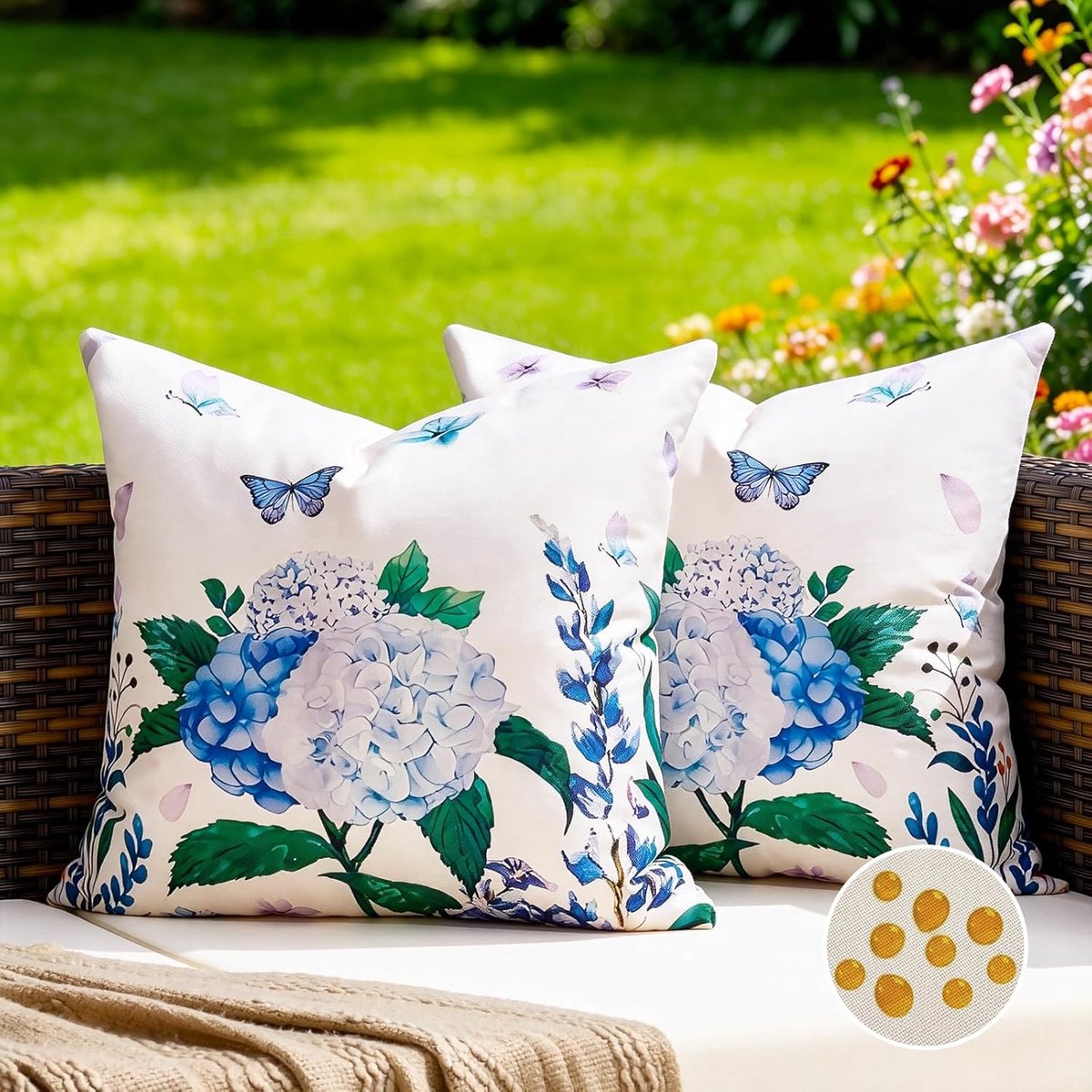 Kussensloop 40 x 40 cm - waterdicht - bloemen design - ideaal voor buitengebruik - ShopVlot
