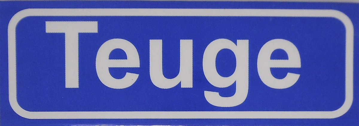 Souv© - koelkast magneet - plaatsnaam bord - kombord - souvenir - koelkastmagneetje - relatiegeschenk Teuge