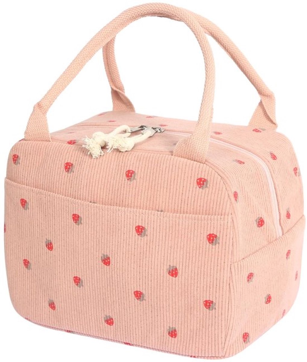 Lunchtas 9 Liter - Koeltas - Draagbaar - Voor Volwassenen - Werk/School/Picknick - Hoogwaardig Corduroy Materiaal