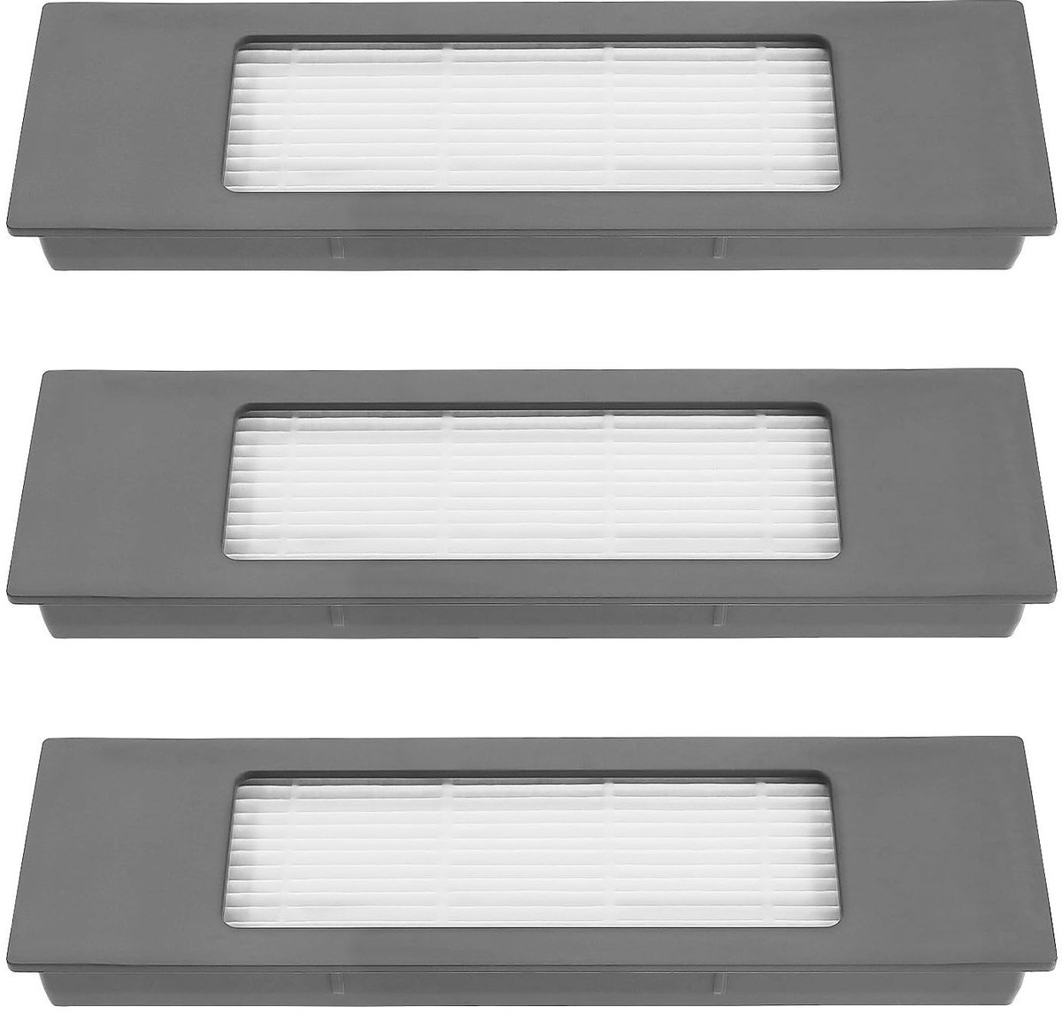 Dailygoods- Robotfilter 3 Stuks - Compatibel met Ecovacs Deebot Ozmo 920/950/T8/N8 Serie - Duurzaam Kunststof - Afmetingen 162x47mm - Verbeterde Luchtkwaliteit - Stofzuigerfilter