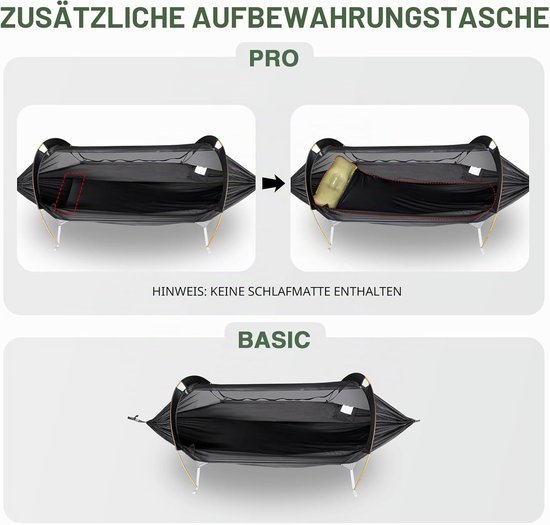 Night Cat Hangmat Tent met Muggennet Waterdichte Regenkap voor 1 Persoon Wandelen Kamperen in de Tuin Achtertuin Wilde Groen Pro van Night Cat — afbeelding 5