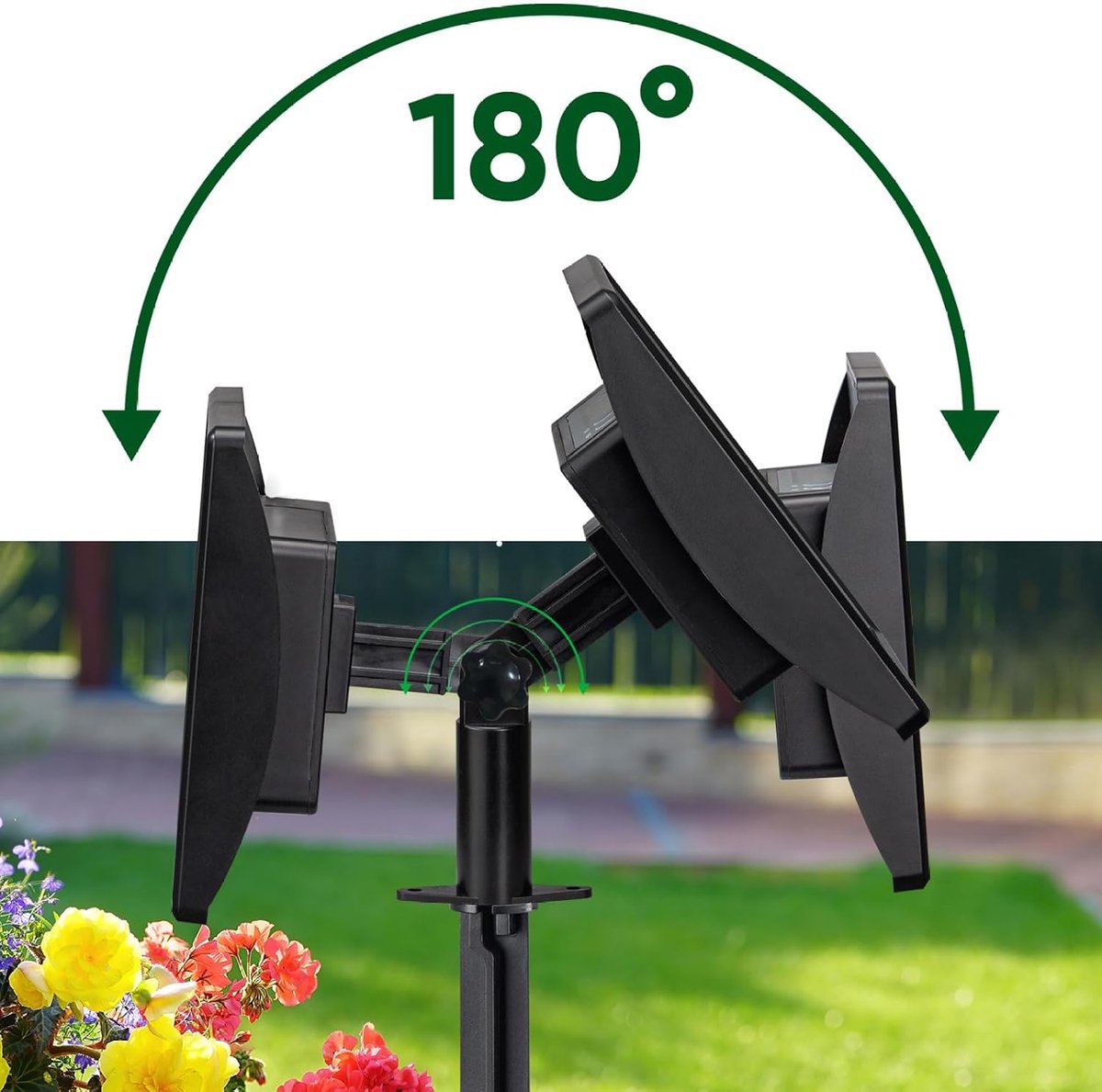 VHV - Zuurstofpomp vijver - Vijverbeluchter zonne energie - Luchtpomp vijver - Solar - Stil ontwerp - Dubbele uitlaat - Voor buiten, aquarium en tuinvijver - 14*13*20cm - Zwart — cadeau in Cadeau-ideeën - foto 5
