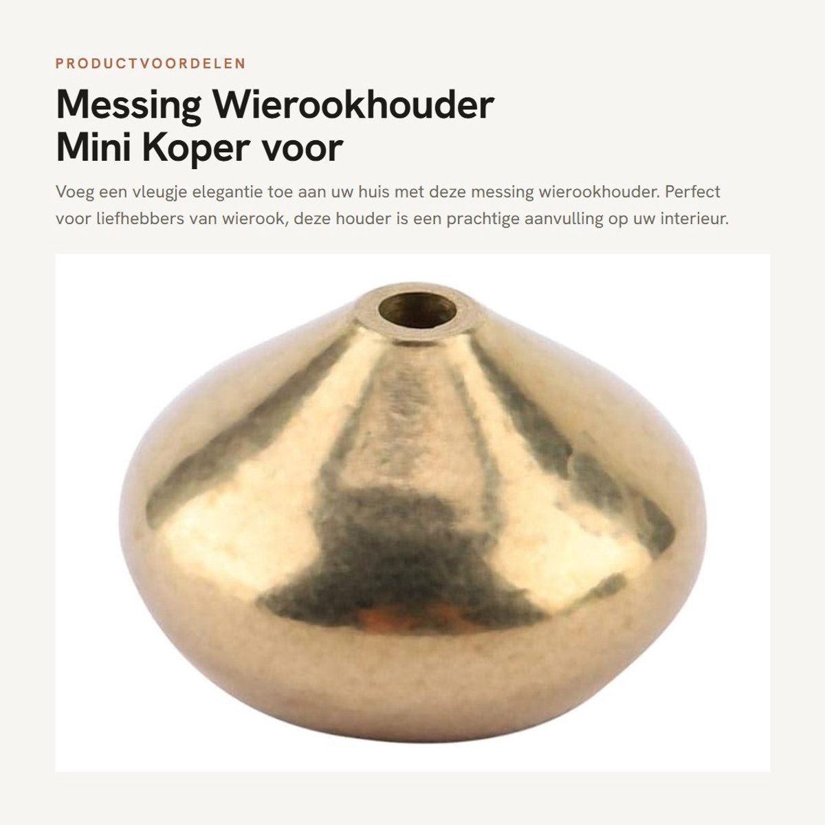 Dailygoods- Wierookhouder Gouden Mini - Wierookbrander - Wierookstokjeshouder - Woondecoratie - Parfumaccessoire - Elegant Design