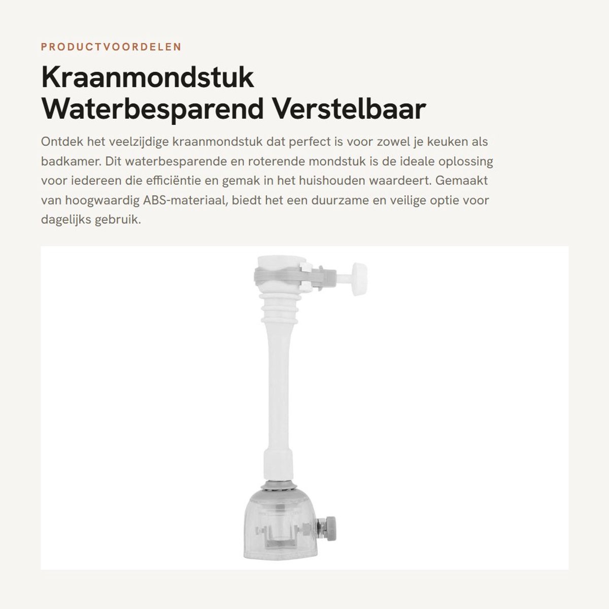 Dailygoods- Kraanmondstuk Roterend - Verstelbaar Kraanmondstuk - Waterbesparend - Keuken/Badkamer - Hoogwaardig ABS - 18 cm Grijs - Verlengkraan
