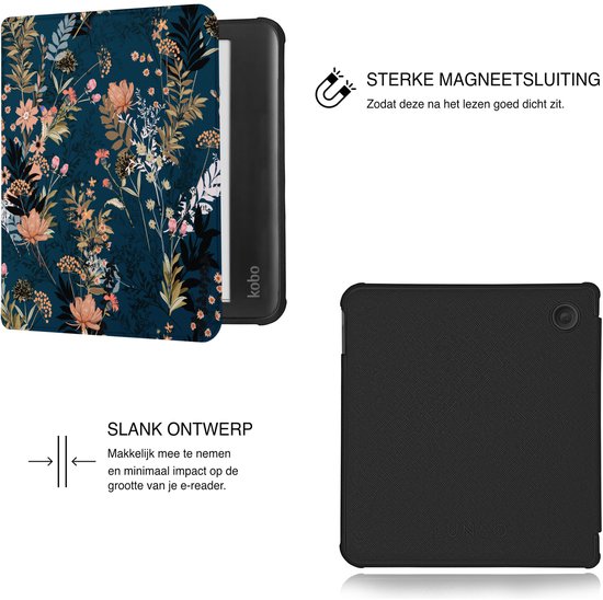 Lunso Geschikt voor Kobo Libra Colour hoes (7 inch) - Vegan Saffiano Leren sleepcover - Urban Park van Merkloos — afbeelding 2