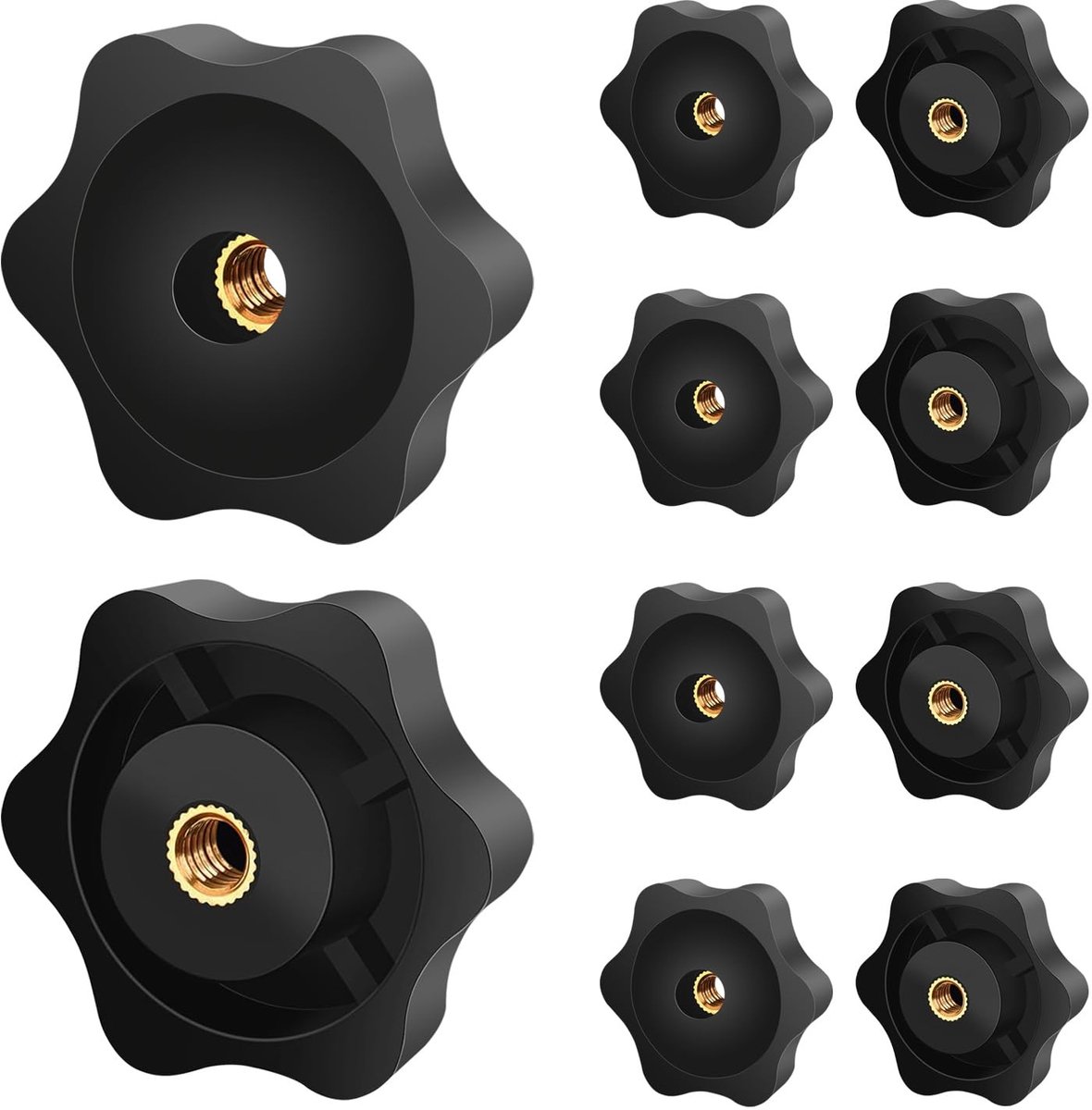 Dailygoods- Stergreepmoer M8 - 10 Stuks - Vleugelmoer - Binnendraad - Messing - Antislip Grip - Slijtvast en Corrosiebestendig