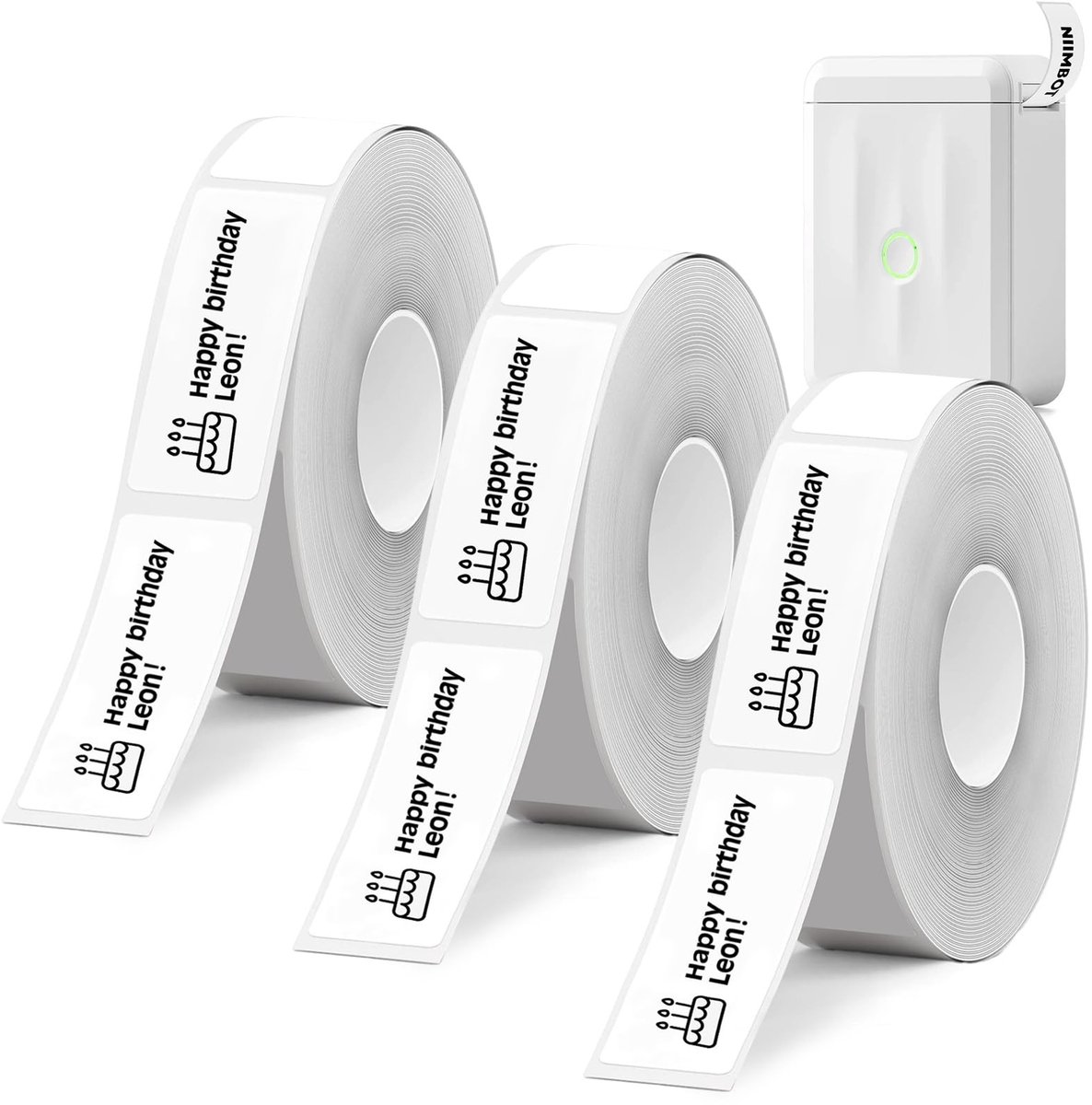 Dailygoods - 3 Rollen Zelfklevende Thermische Etiketten, 12 x 40 mm – 160 Labels per Rol
