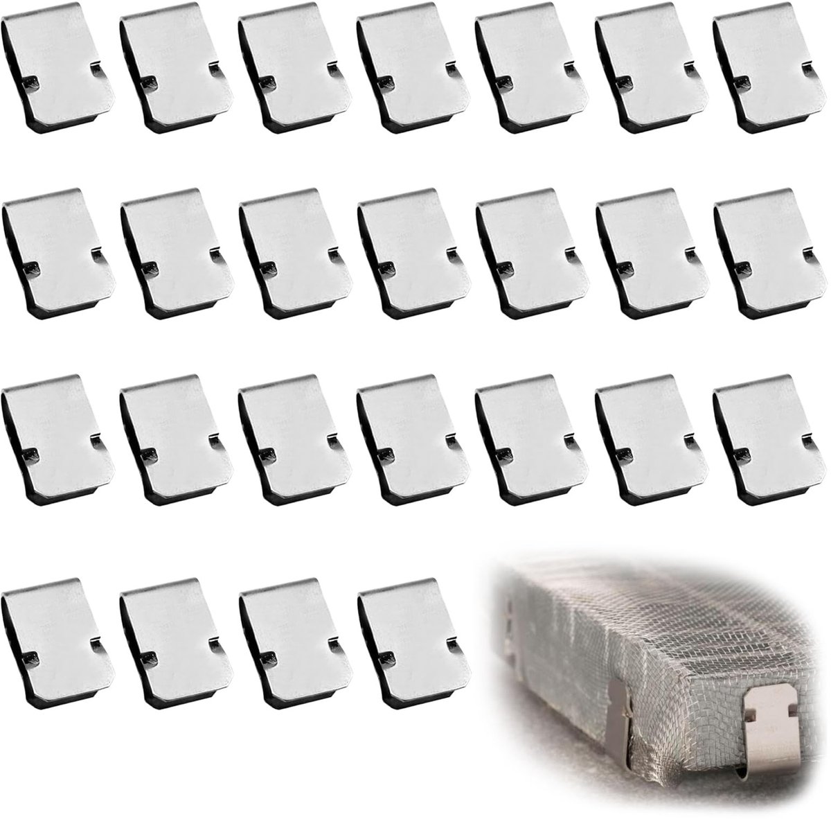 Dailygoods- Veerklem 25 Stuks - Roestvrij Staal - U-klemmen - Bevestigingsklemmen - Duurzaam - Flexibele Spankracht - Bevestigingsklem