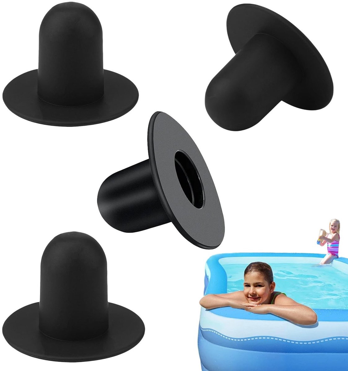 Dailygoods- Zwembadstopper 4 Stuks - Vervangingsonderdelen voor Filterpomp - Geschikt voor Intex/Bestway - Duurzaam/Waterbestendig - Ideaal voor Bovengrondse Zwembaden - Zwembadplug
