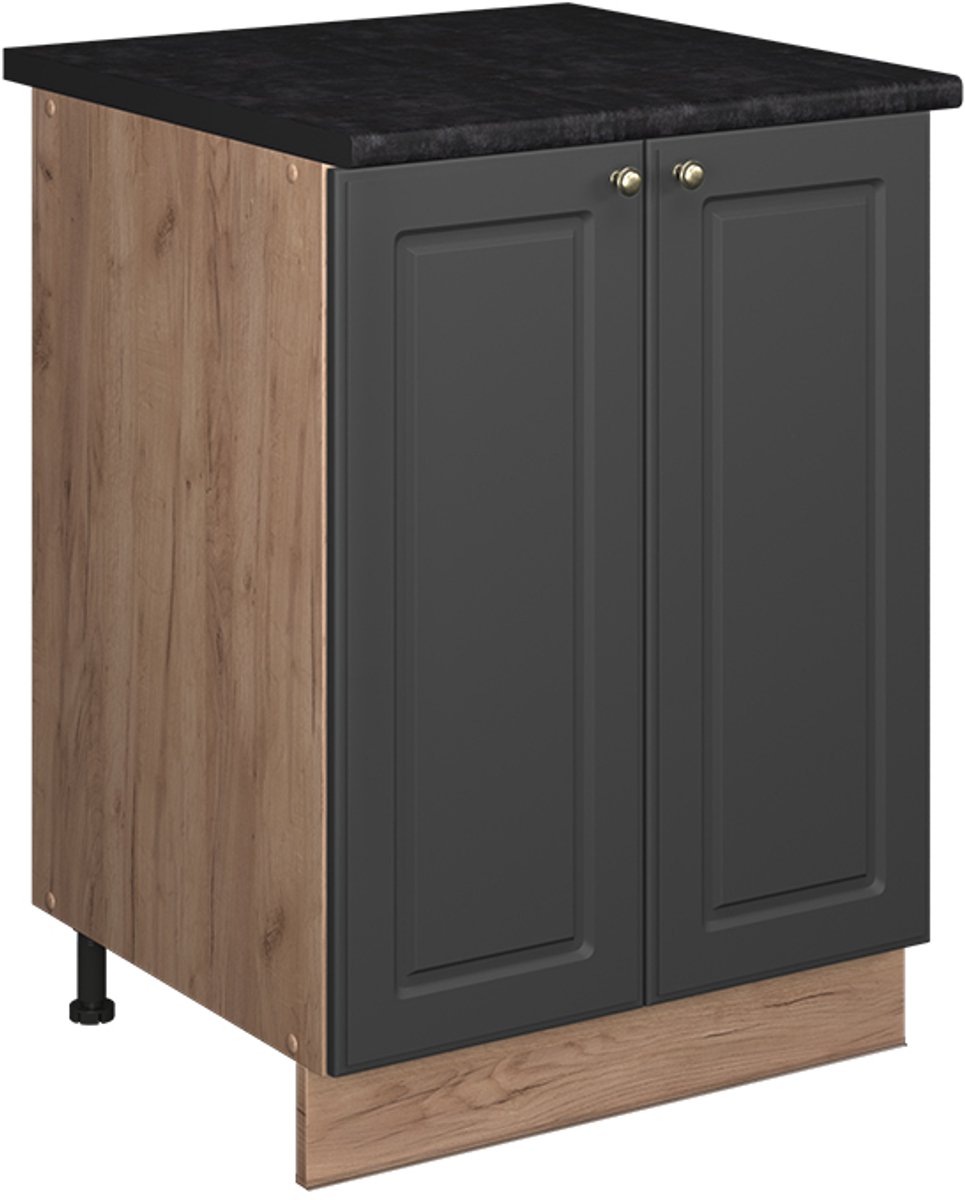 Vicco Wastafelkast Fame-Line, Anthrazit-Gold Landhaus/Goudkleurig Eiken, 60 cm