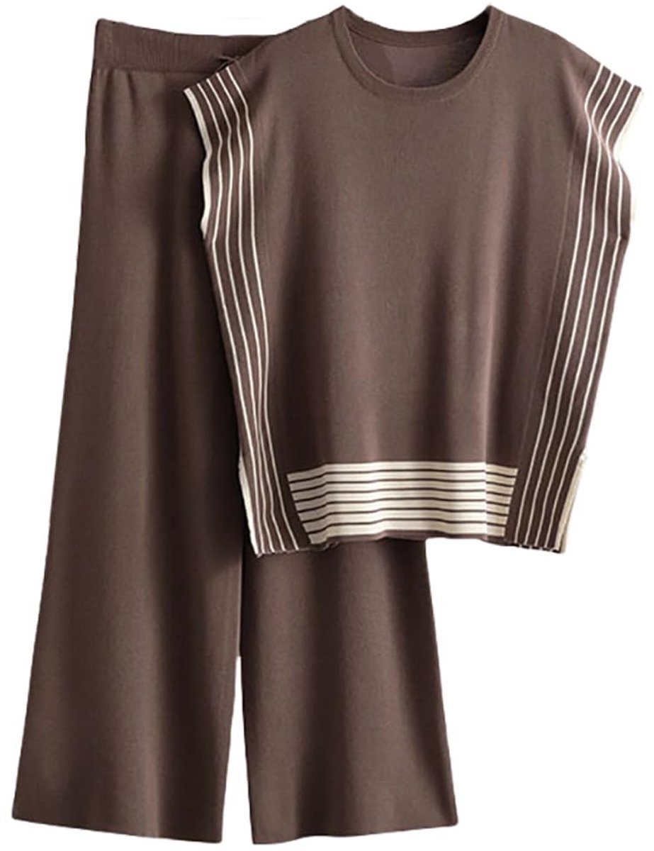 Dailygoods- Joggingpak Dames - Zachte/Ademend Gebreide Stof - Tweedelige Set - Hoge Taille - Korte Mouwen - Twee Zakken - Loungewear