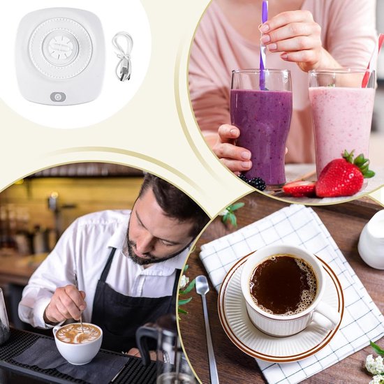 Magnetische Roerder - Drank Mixer - Gelijkmatig Mengen - Intelligente Temperatuurregeling - 12.5x13.5x3cm - Wit — afbeelding 4