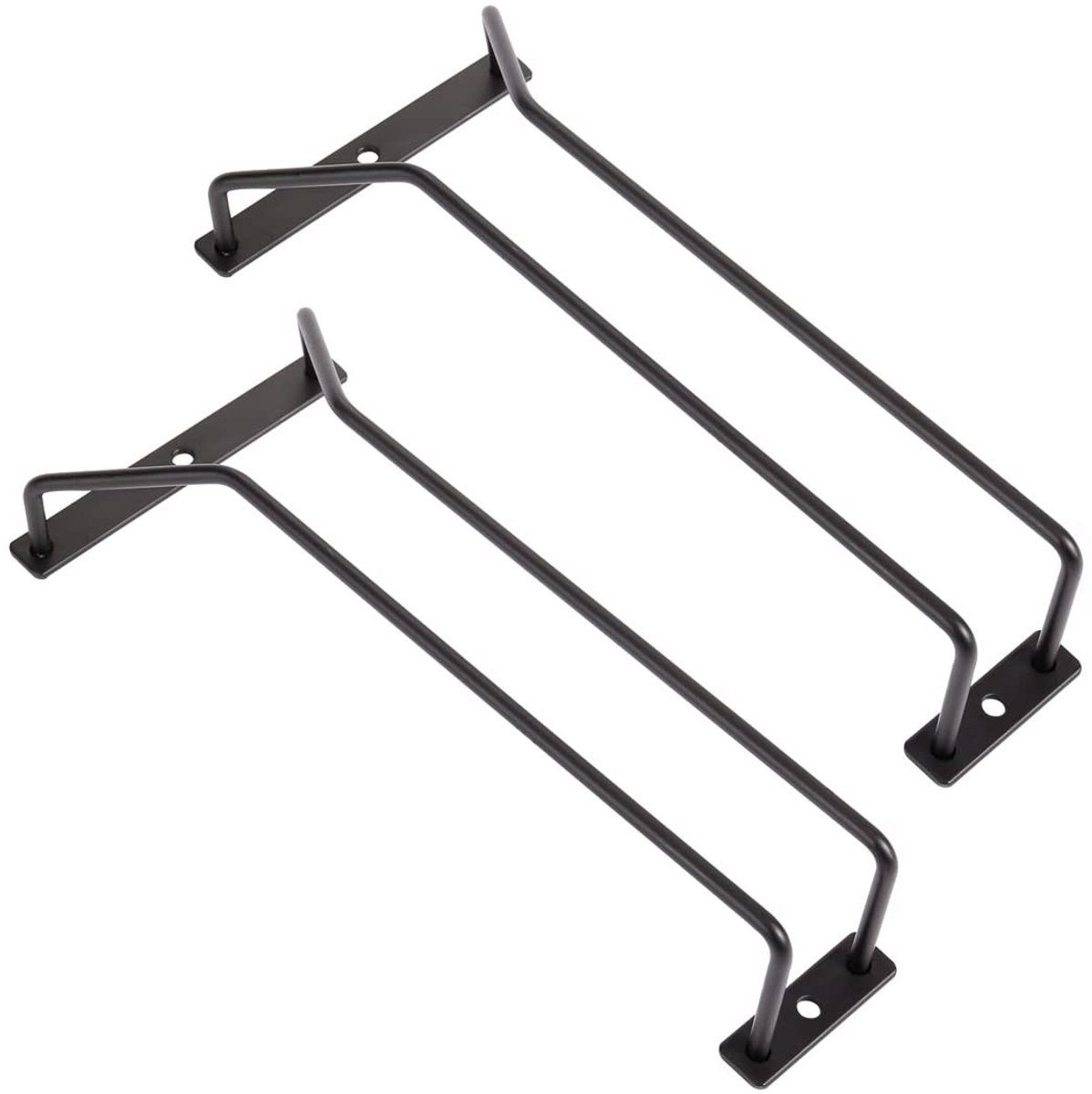 Dailygoods- Wijnglashouder Set van 2 - Onderkast Rek - Zwart Metalen Opberghanger - Decoratief Glaswerk Rek - 24,5 cm - Functioneel Organiseren - Glasrek