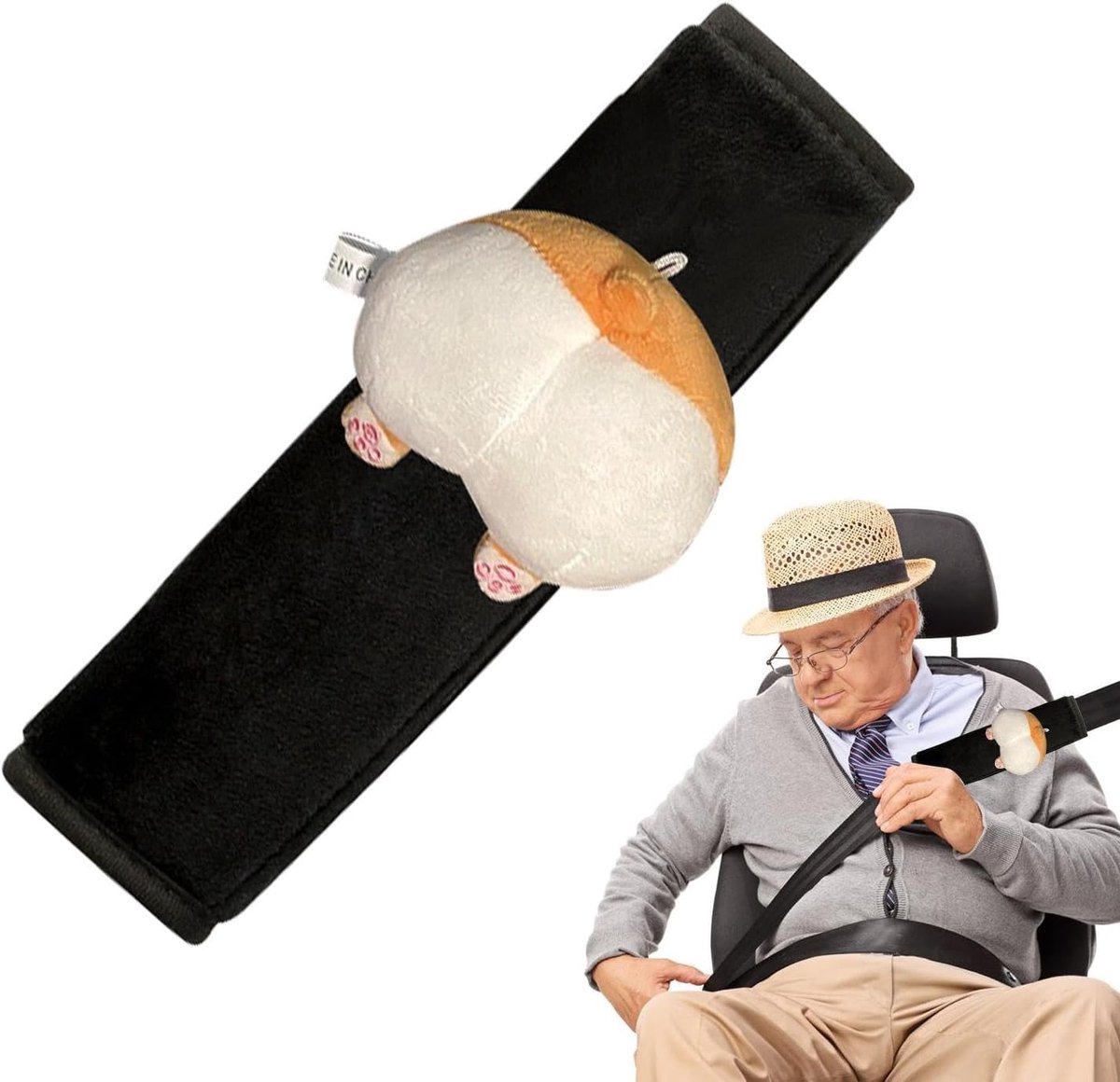 Veiligheidsgordelhoezen - Gordelpads Schouder - Comfortabel Rijden - Huidvriendelijk Pluche - 25 cm - Corgi