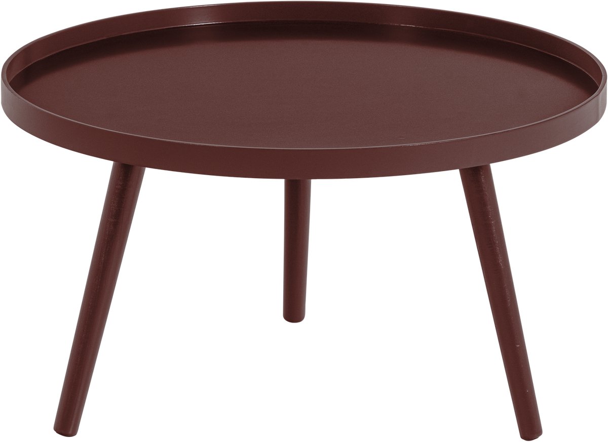 WOOOD Mesa Bijzettafel L 34xø60 cm - Hout - Bordeauxrood - 34x60x60
