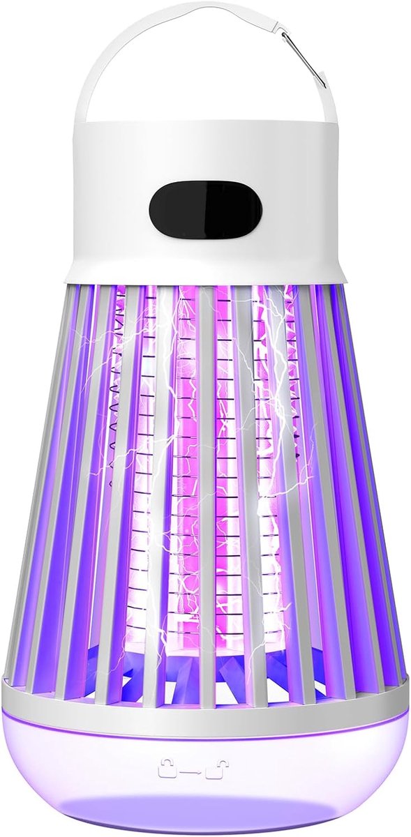 Muggenlamp - Muggenvanger - Insectenlamp - USB oplaadbare muggenverdelger – IPX5 waterdichte muggenverdelger – 2000mAh muggenlamp voor kamperen – Geschikt voor kamperen, tuinen, terrassen en binnen