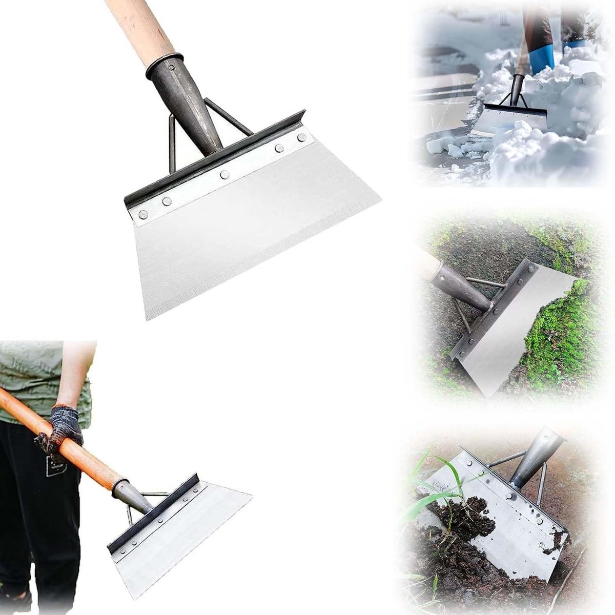 Dailygoods- Reinigingsschep 27 cm - Multifunctionele Tuinschep - Hoogwaardig Mangaanstaal - Slijtvast en Duurzaam - Comfortabel Ontwerp - Geschikt voor Kinderen en Volwassenen