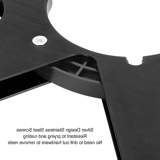 Ophaalspoel 10,5 Inch van Aluminium voor Geluidsopnames, 6 Windweerstandsgaten, Stevige Lege Tapespoel voor Professionele Opnames en Muziekproductie (Zwart) — afbeelding 4