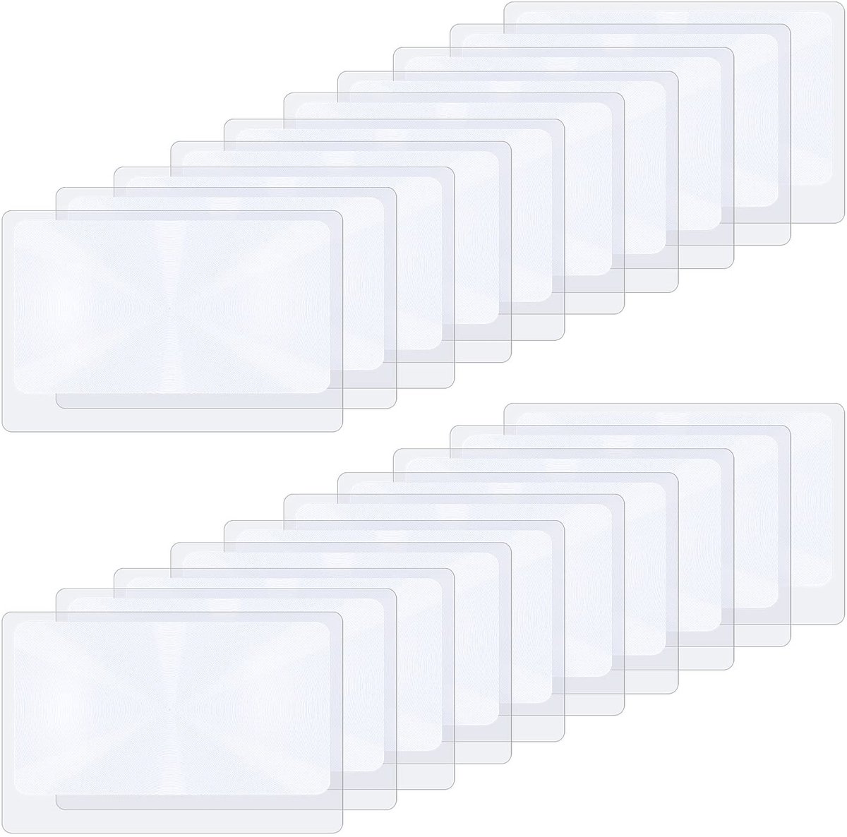 Dailygoods- Fresnel Lenzen 20 Stuks - Vergrootglas 3x - Draagbaar - Kunststof - Transparant - Handig voor Lezen