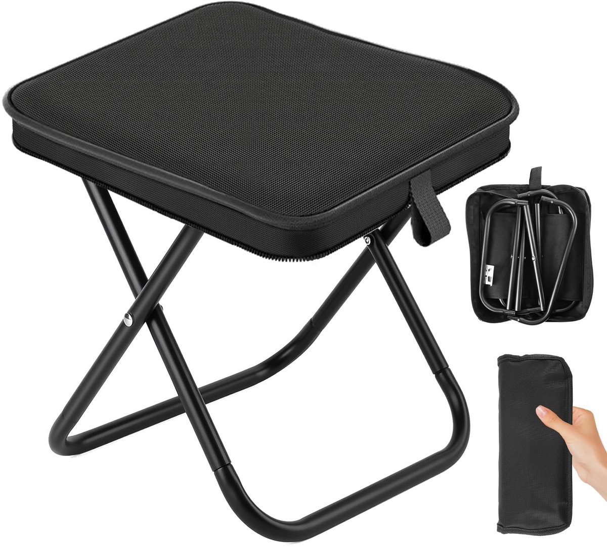 Dailygoods- Campingkruk opvouwbaar - Draagbaar - Lichtgewicht - Stabiel - Tot 120 kg - Waterdicht oppervlak - Vouwkruk