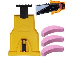 Kettingzaagslijper, kettingzaagslijpset, inclusief 3 slijpstenen, een handig gereedschap voor houtbewerking, geschikt voor houthakkers en grasmaaiers.