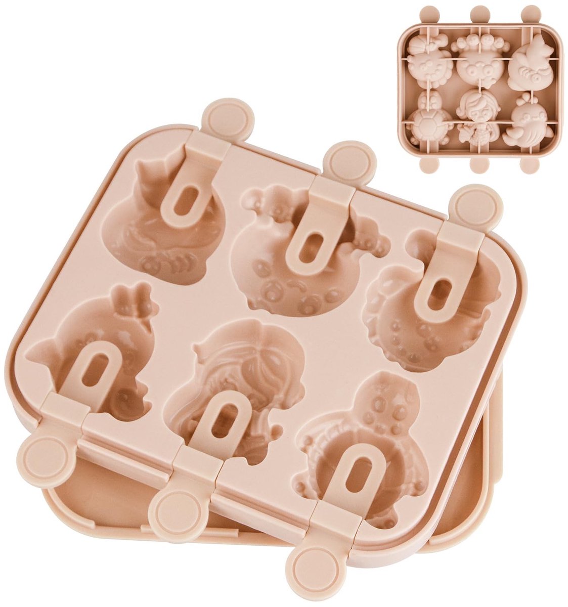 Dailygoods- IJsvormen Siliconen - IJsjes Vormen - BPA Vrij - DIY IJs Lolly Mal - Roze - 15 x 12,2 x 2,2 cm - Ijsjesvorm