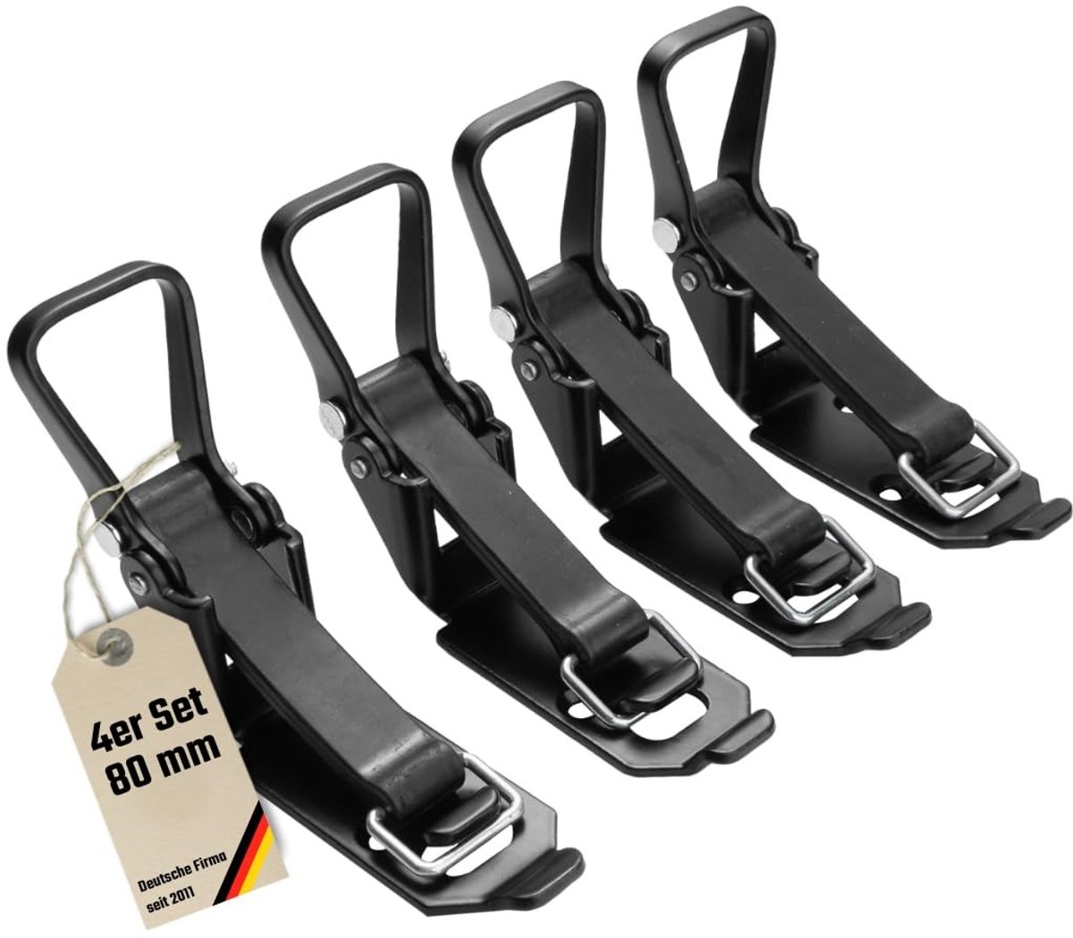 Dailygoods- Sluitlager - Gereedschapshouder van verzinkt staal - Bezems/Schoppen/Bijlen - Spansluiting - Rubber spanner - Veilig en betrouwbaar