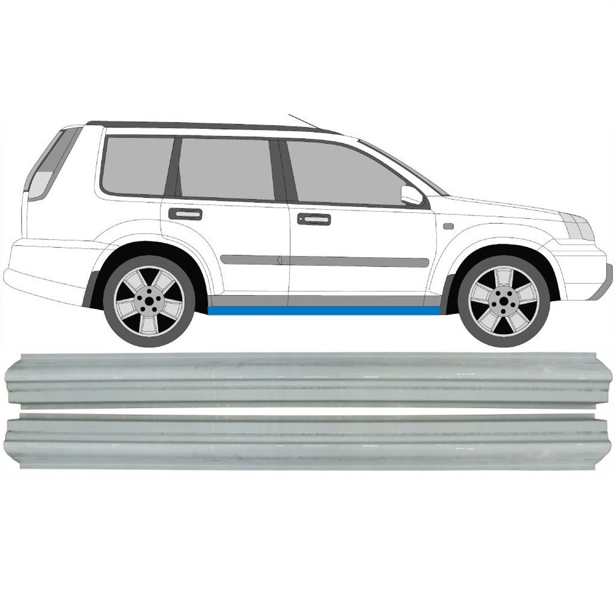 Reparatie dorpel voor Nissan X-Trail 2001-2007 / Links + Rechts / Set