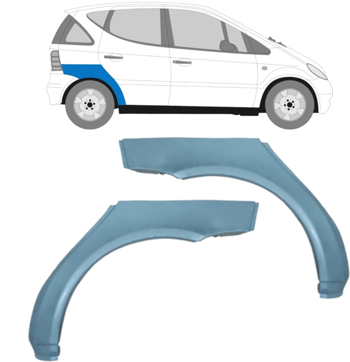 Reparatiepaneel achterspatbord voor Mercedes A-Class W168 1997-2004