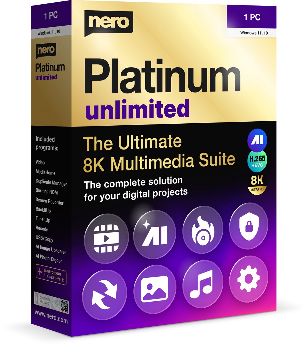 Nero Platinum Unlimited - 1 Gebruiker - Nederlandstalig - Windows Download