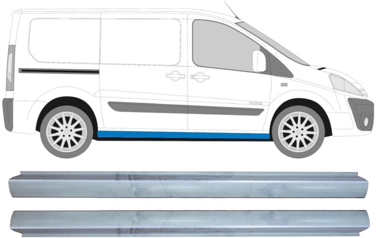 Reparatie dorpel voor Fiat Scudo 2007-2016 / Links + Rechts / Set