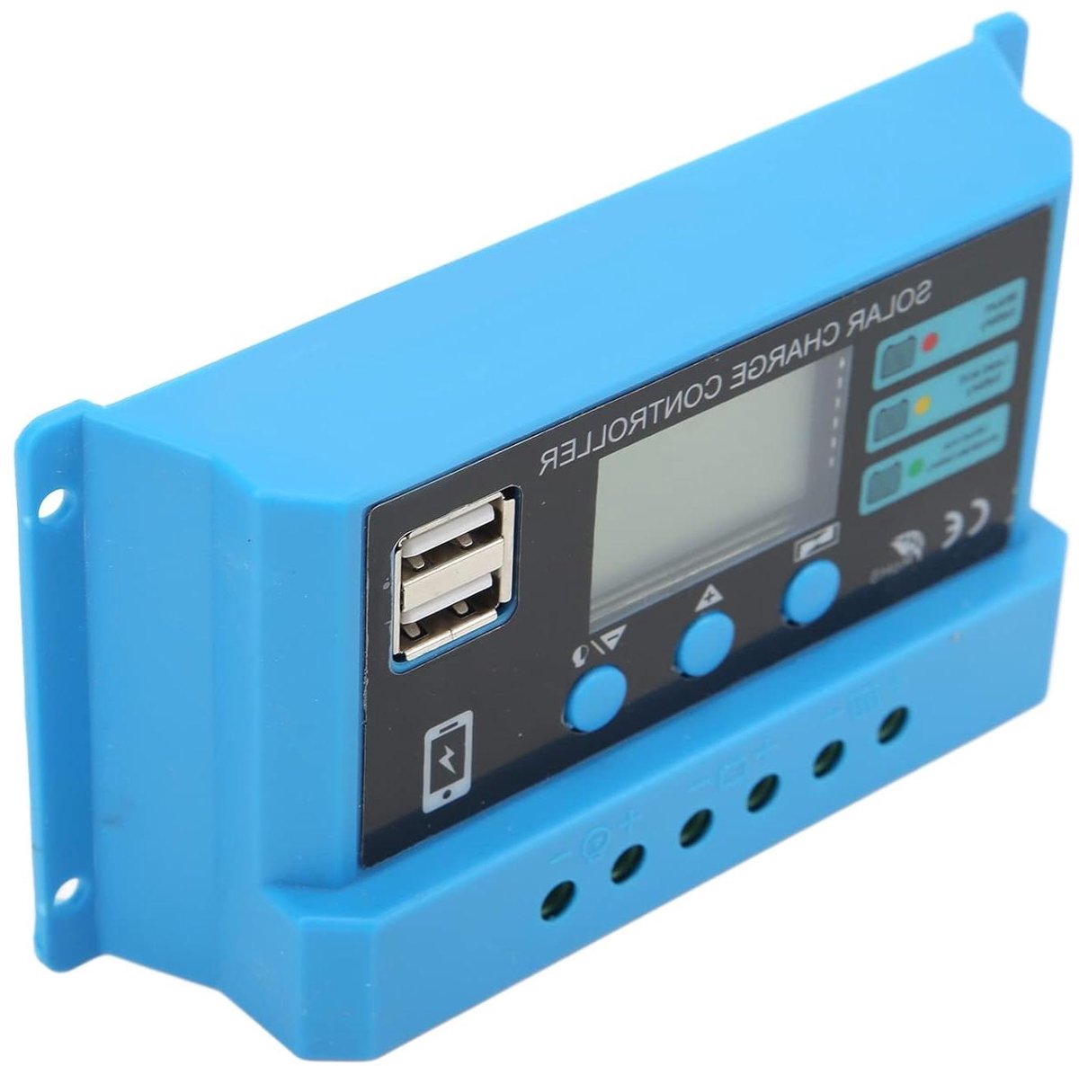 Zonnecontroller - Laadregelaar - Energiebeheer - Automatische aanpassing - 30A - Blauw