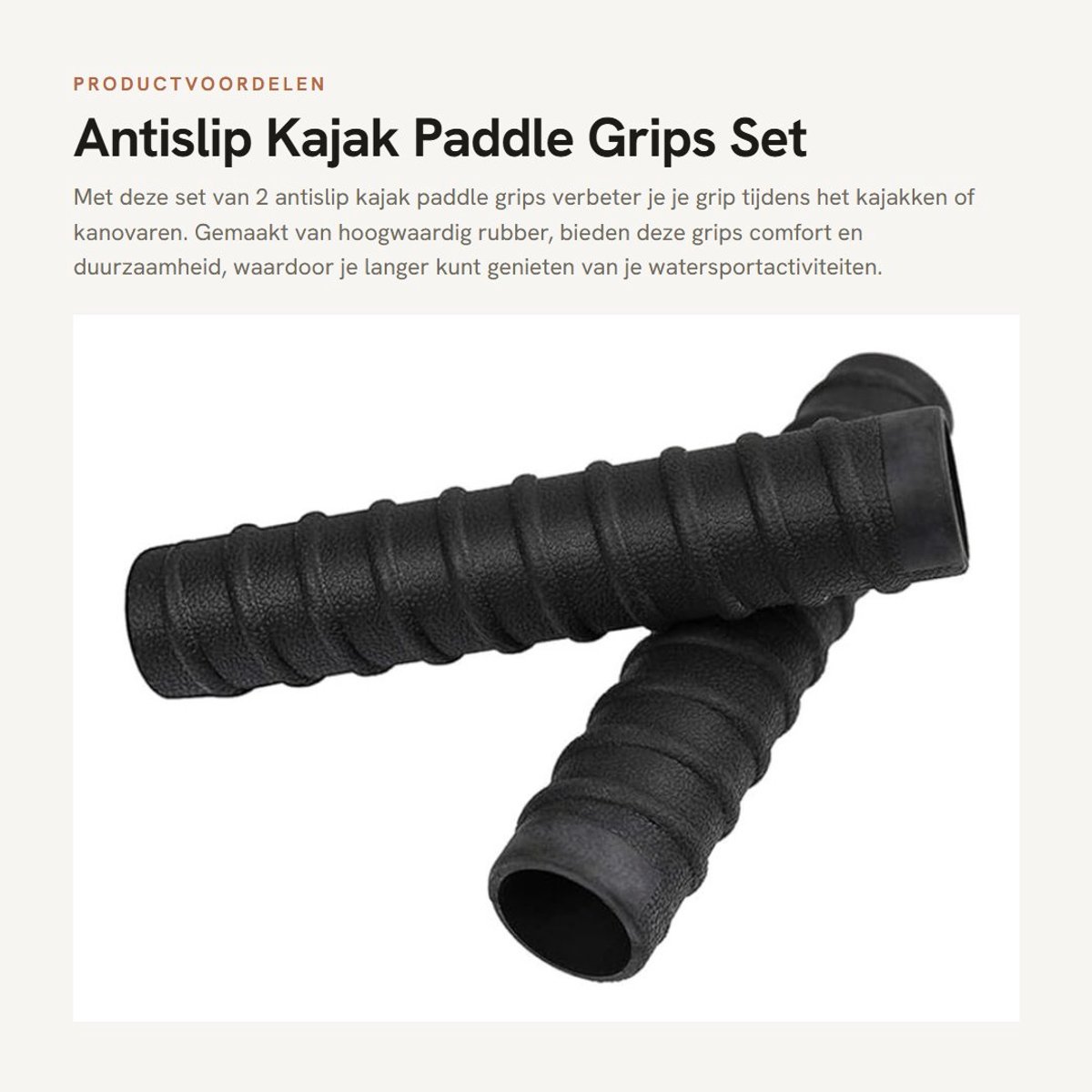 Dailygoods- Paddle Grip Antislip - 2 Stuks - Slijtvast Rubber - Spiraalvormig Ontwerp - Binnendiameter 29 mm - Eenvoudig te Installeren - Peddelhandvat