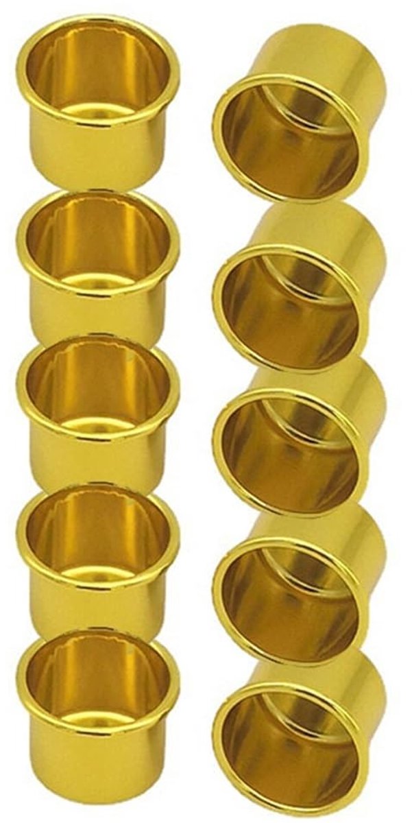 Dailygoods- Kaarsenhouder Lichtgewicht - 10 Stuks - Voor Staafkaarsen/Waxinelichten - Robuust Aluminium - Binnendiameter 22,2 mm - Ideaal voor Kerstdecoratie - Kandelaar