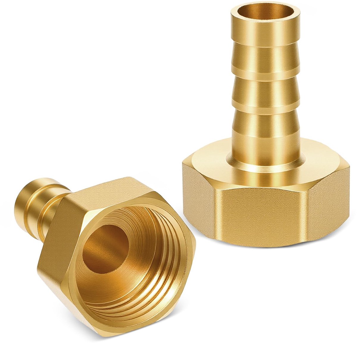 Dailygoods- Slangtule 1/2 inch - Messing Slangkoppelingen - 2 Stuks - Binnendraad 10 mm - Compact Ontwerp - Hoogwaardig Materiaal - Slangkoppeling