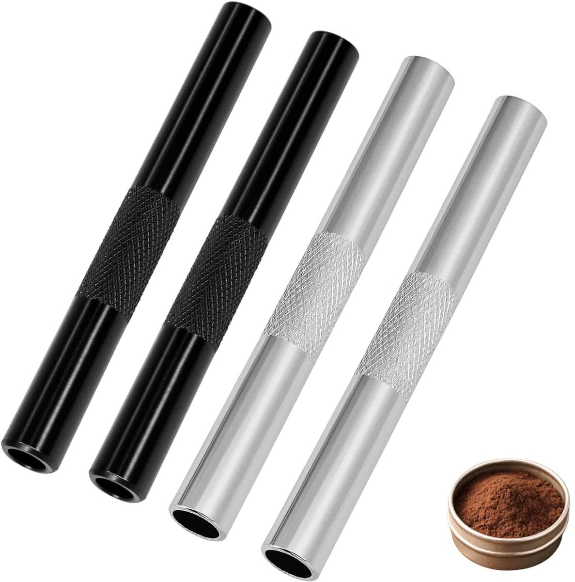 Dailygoods- Rietjes Set van 4 - Herbruikbare Metalen Rietjes - 7 cm Draagbaar - Duurzaam Design - Eenvoudig te Reinigen - Ergonomisch Ontwerp