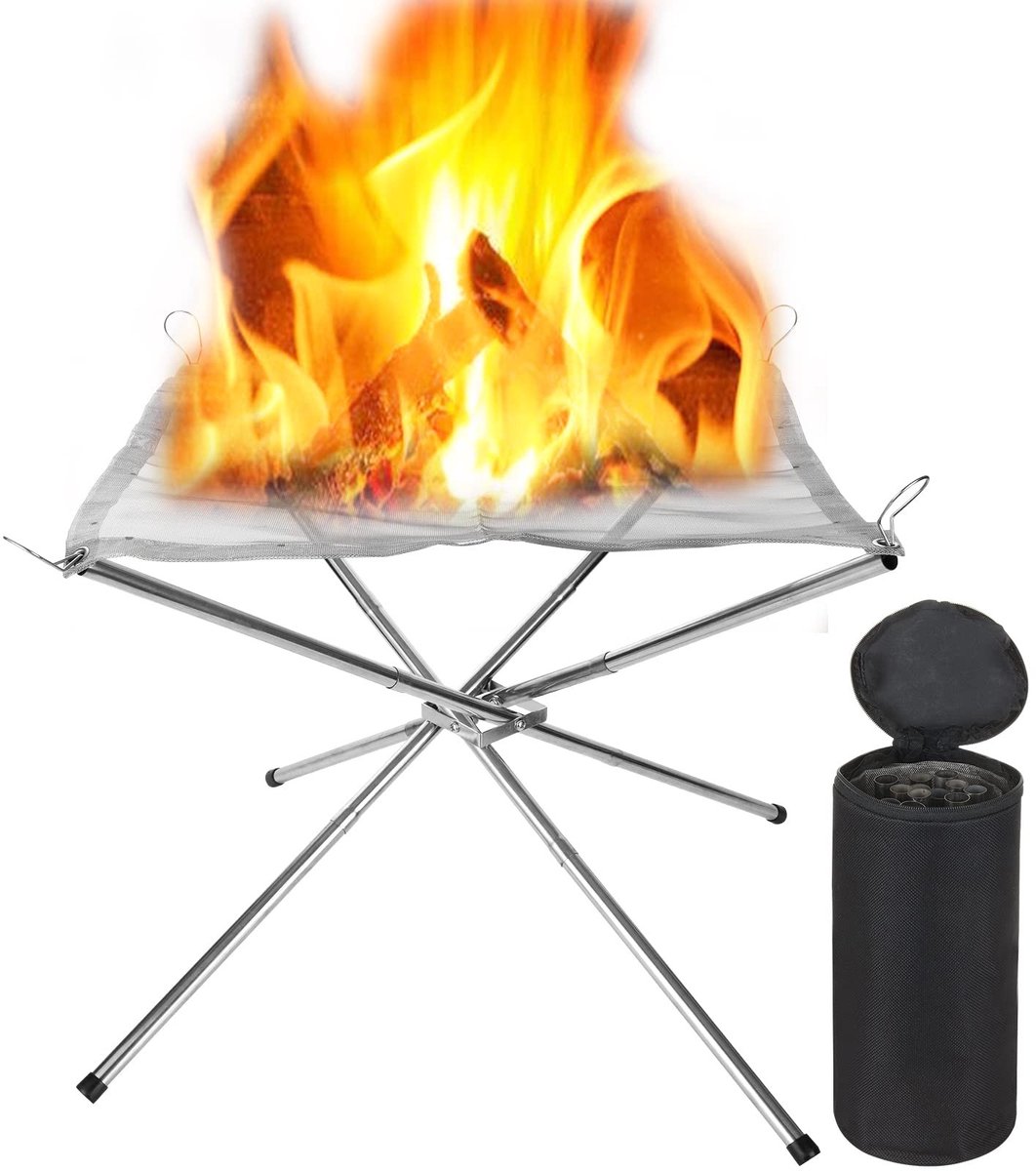 Dailygoods - Draagbare Vuurkorf voor Buiten, Opvouwbare Vuurschaal 42 cm